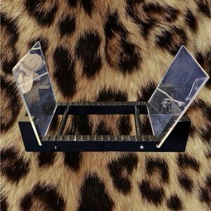 Acrylic and Black Wood Vinyl Record Display Stand